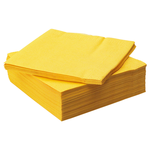 Duni   Салфетки бумажные Duni двухслойные, желтые, 33х33 см 125 шт