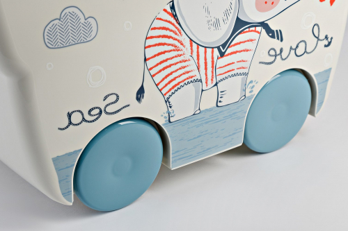 Hoff Ящик для игрушек с крышкой на колёсиках Деко Слоник 