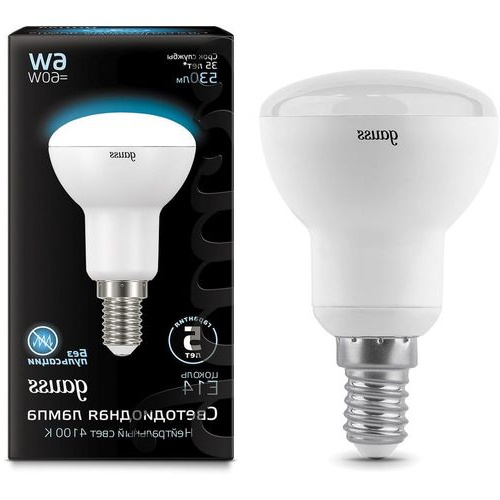 GAUSS Лампочки R50 Упаковка ламп LED GAUSS E14, рефлектор, 6Вт, 4100К, белый нейтральный, R50, 10 шт. [106001206]