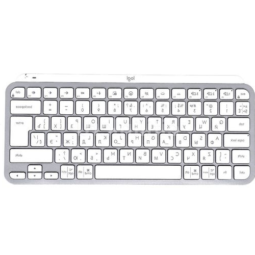 LOGITECH Клавиатуры MX Keys Mini Клавиатура Logitech MX Keys Mini, USB, Bluetooth/Радиоканал, серебристый + белый [920-010502]