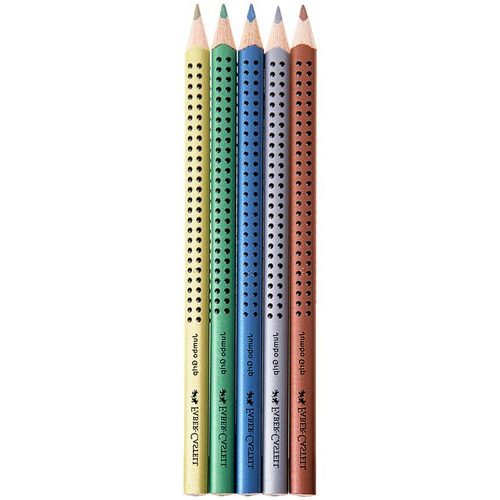    Карандаши цветные Faber-Castell Jumbo Grip Metallic, 5 цветов