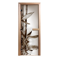 Банные штучки   дверь из стекла с фотопечатью бамбук 1,9х0,7 м, 8 мм, коробка из хвои, 3 петли,в гофрокоробе "банные превью