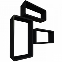 Qwerty   qwerty комплект полок "берлин" цвет чёрный, 44х24х10см; 40х20х10см; 36х16х10см; толщина 1,5см превью