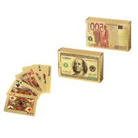   538-101 Карты сувенирные игральные "Золотые" 54 карты, пластик, 2 дизайна превью