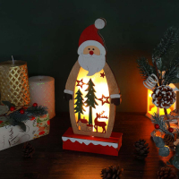Сноу бум  396-761 СНОУ БУМ Сувенир новогодний декор с LED подсветкой, 12x28 см, дерево, пластик превью