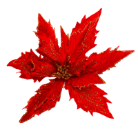 Artborne   Цветок пуансеттия на клипсе красный/золотой Artborne превью