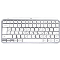 LOGITECH Клавиатуры MX Keys Mini Клавиатура Logitech MX Keys Mini, USB, Bluetooth/Радиоканал, серебристый + белый [920-010502] превью