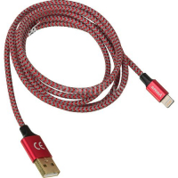 HAMA Кабели для смартфонов и планшетов 00178299 Кабель HAMA 00178299, Lightning (m) - USB (m), 1.5м, MFI, в оплетке, красный превью