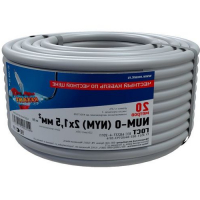 REXANT Силовые кабели и провода NUM-O (NYM) Кабель силовой NUM-O (NYM) REXANT NUM-O, 2х1.5мм2, 20м, ГОСТ, медь, серый [01-8701-20] превью
