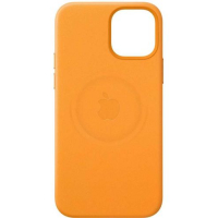 APPLE Чехлы для смартфонов Leather Case with MagSafe Чехол (клип-кейс) Apple Leather Case with MagSafe, для Apple iPhone 12 mini, золотой апельсин [mhk63ze/a] превью