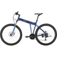 STARK Велосипеды Cobra 27.2 D Велосипед STARK Cobra 27.2 D (2021), горный (взрослый), складной, рама 18", колеса 27.5", синий/черный, 15.9кг [hd00000256] превью