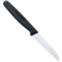 VICTORINOX Ножи кухонные Standart Нож кухонный Victorinox Standart, для чистки овощей и фруктов, 80мм, заточка серрейтор, стальной, черный [5.0433] превью