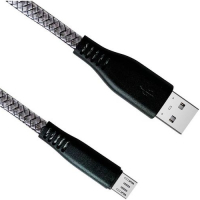 GAL Кабели для смартфонов и планшетов 2636 Кабель GAL 2636, micro USB (m) - USB (m), 1м, плоский, в оплетке, 2A, серебристый / зеленый превью