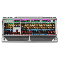 OKLICK Клавиатуры 980G HUMMER Клавиатура Oklick 980G HUMMER, USB, c подставкой для запястий, серебристый + черный [499580] превью