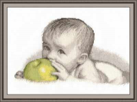 Овен Набор для вышивания 511 Малыш с яблоком  превью